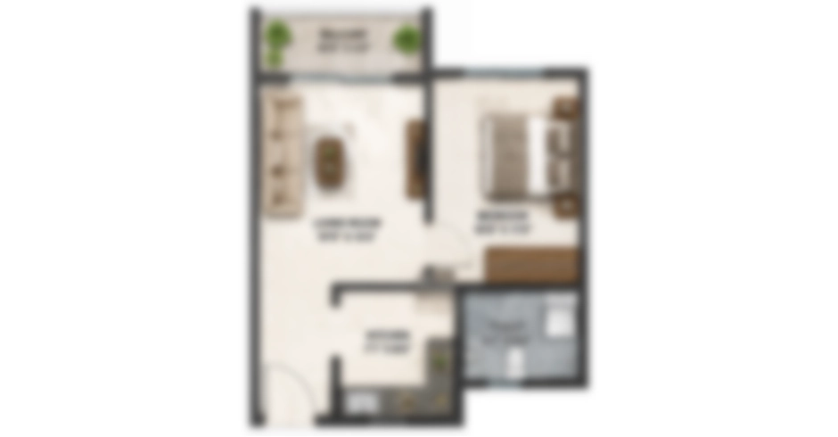 Vikas Ritz Kalyan 1 BHK Floor Plan