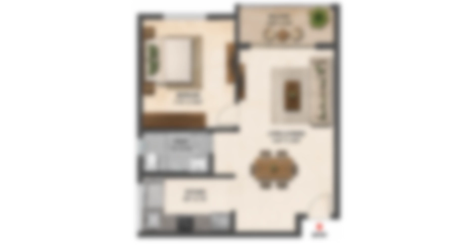 Vikas Ritz Kalyan 2 BHK Floor Plan